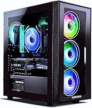 NOVATECH Phantom - Prebuilt Gaming PC Desktop Computer - RTX 3050 - Intel i7 Xeon 3.5GHz - 16GB RAM - 512GB M.2 SSD WiFi/BT, Win 11 Pro - Gaming Computer Tower, Pre Built PC Gaming - 1 Year Warranty
