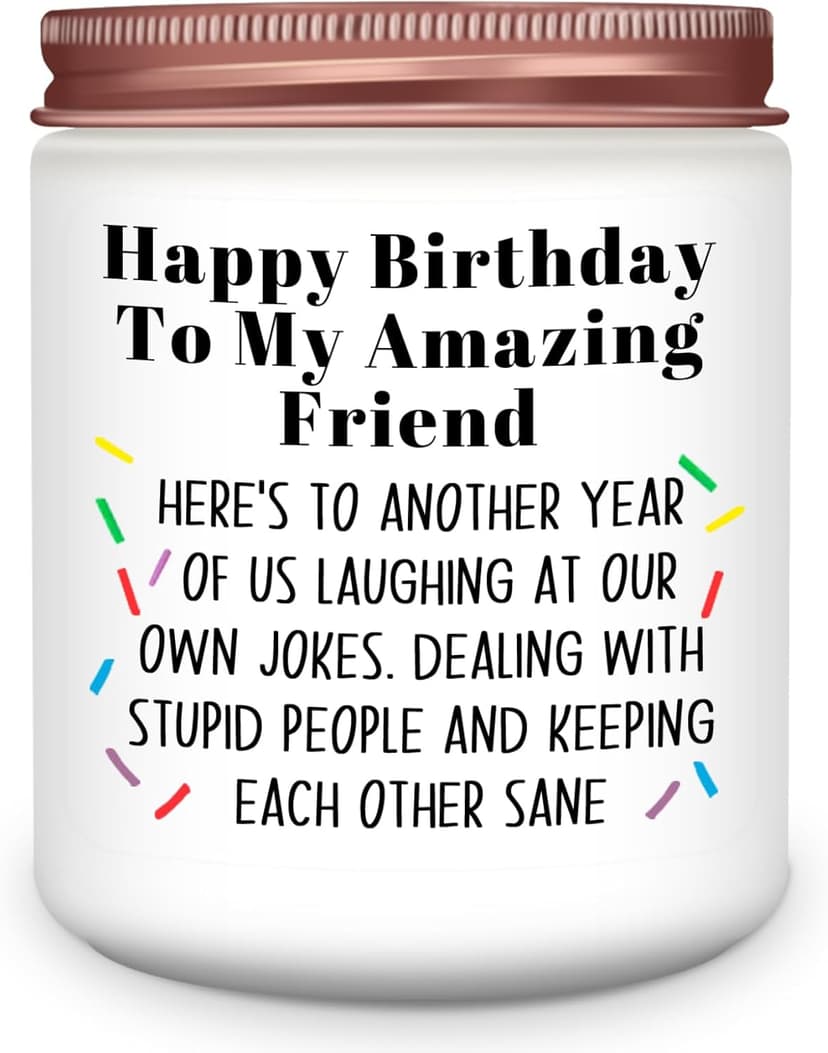 Homsolver Best Friend-Birthday Gifts for Women Men, Funny Friendship Gifts for Woman Candles, Birthday Gift for Friends Sister Bestie BFF Coworker Classmate, Funny Scented Candles