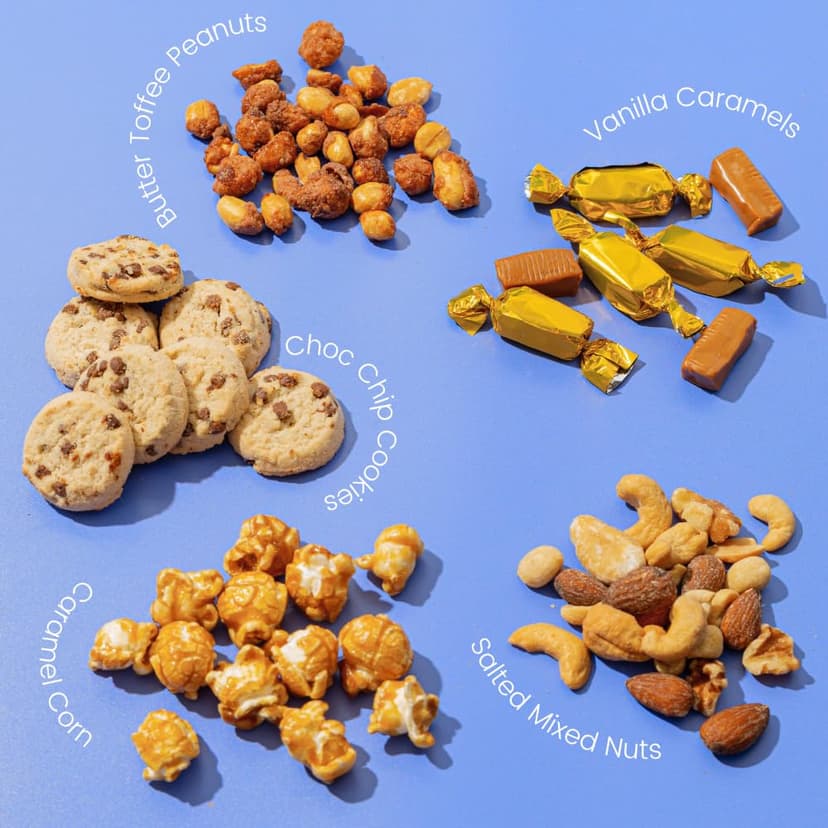 Snack Assortment Gift Basket- Cookie and Nuts Gift Tin- Gourmet Treat Variety Present in Keepsake Tray– Gift Idea for Men, Women, Him, Her- Bonnie and Pop