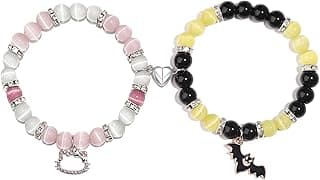 Korotho Matching Spider Bracelets for Couples Best Friend, Christmas Matching Heart Charm Bracelets Gifts for Couples Friends Spider Friendship Jewelry to Sister Bestie Long Distance Gift for Bf Gf