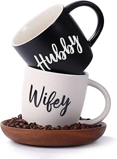 Christmas Gifts for Couples 2025, Wifey Hubby Mugs Set of 2 Coffee Mug, Bridal Shower Gift, Mr and Mrs Coffee Mug, Wedding Couples Gift for Bride Groom, Thanksgiving Gifts