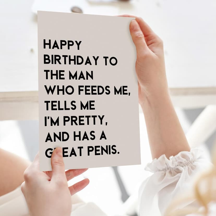 Funny Birthday Card Gift for Men Husband Boyfriend Him,Cheeky and Romantic Bday Card