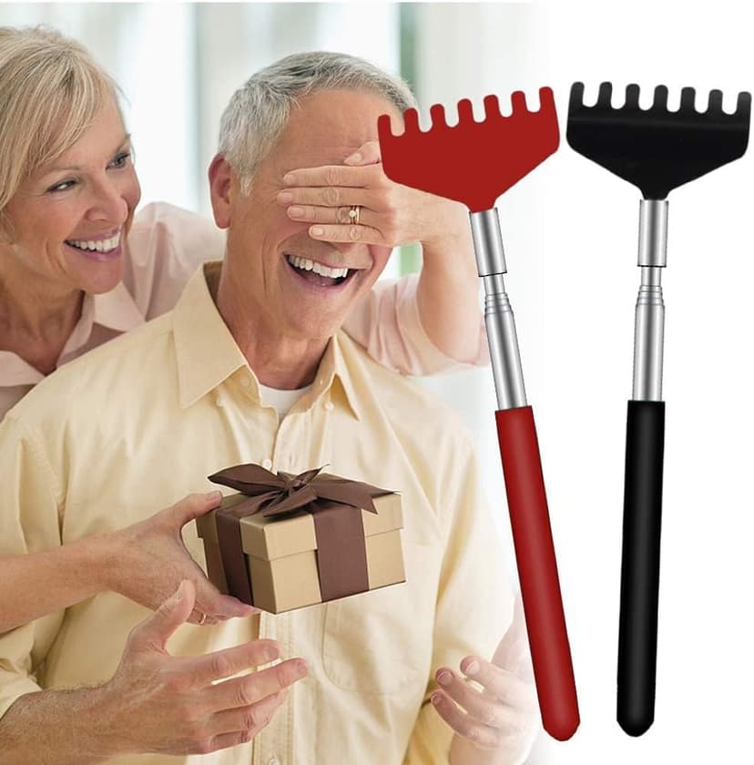 6 Pack Extendable Back Scratcher - Portable Telescoping Metal Back Scratchers/Hand Massager with Soft Rubber Handles for Thanksgiving, Birthday, Christmas Gifts