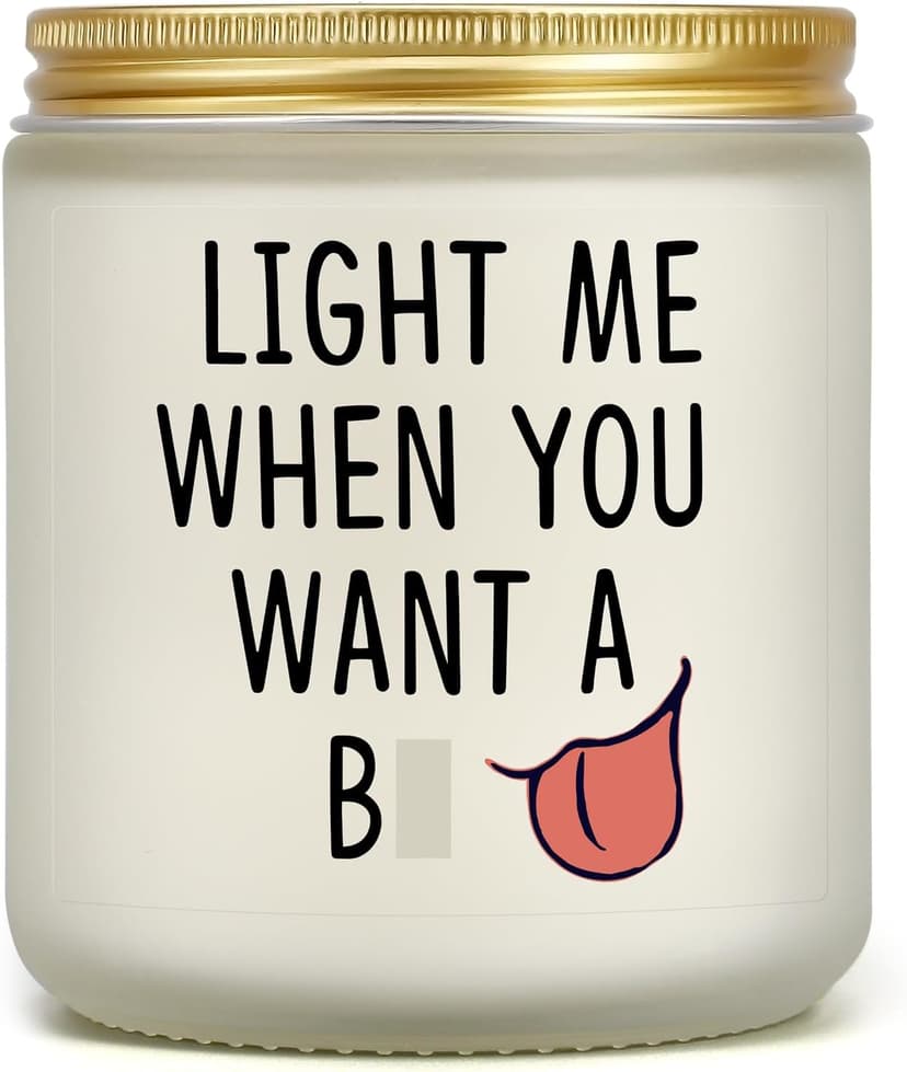Gifts for Him - Light Me When You Want A B Candle, Funny Birthday Gifts for Men Naughty Valentines Day Engagement Anniversary Christmas Gift for Husband Boyfriend Fiance Guy