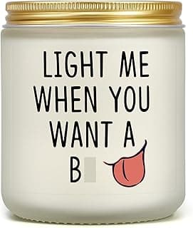 Gifts for Him - Light Me When You Want A B Candle, Funny Birthday Gifts for Men Naughty Valentines Day Engagement Anniversary Christmas Gift for Husband Boyfriend Fiance Guy