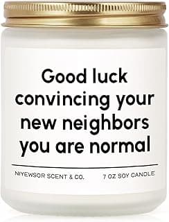 Niyewsor House Warming Gifts, New House/Home Candle, Funny Housewarming Gift for Friends, New Homeowner Gifts, First Apartment Essentials, Moving Away Gift, Handmade, 7oz