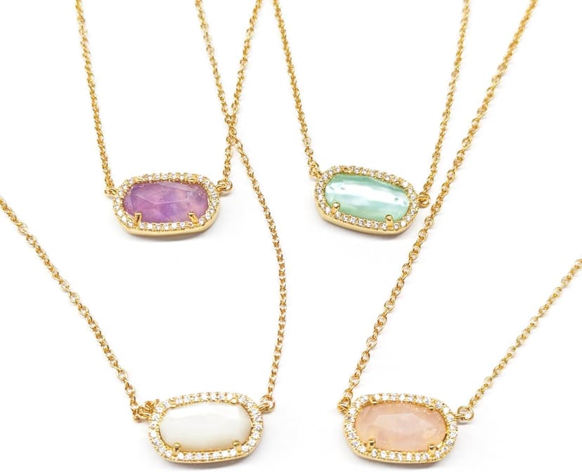 Freinit Gold Necklace for Women, 14K Dainty Pendant Choker, Adjustable Chain, Minimalist Gift for Birthday Valentine's Day Graduation Niece GF