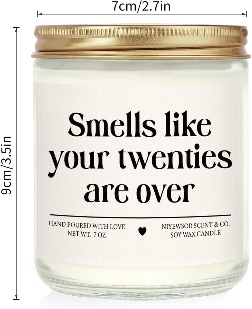 Niyewsor 30th Birthday Gifts for Women Men, Thirty Birthday Candle, 1995 30th Birthday Decorations for Her Him, 30 Year Old Bday Gifts for Friend, Sister, Wife, Husband, Handmade, 7oz