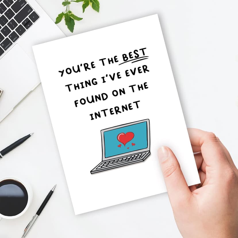 Ziwenhu Funny Internet Dating Card for New Boyfriend, Cute Anniversary Card for Girlfriend, Happy 1 Year Anniversary Card, Valentines Day Gift for Husband Wife…