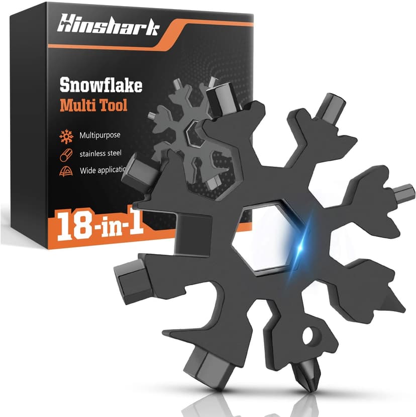 Stocking Stuffers Gifts for Men 18-in-1 Snowflake Multitool, Christmas Birthday Gifts for Men Dad Husband Him Grandpa, White Elephant Gifts for Dad Who Have Everything, Cool Gadgets Tools
