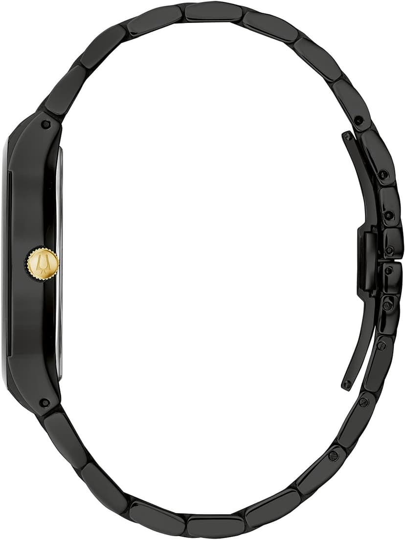 Bulova Men's Modern Gold Tone Stainless Steel 3-Hand Calendar Date Quartz Watch, Diamond Dial