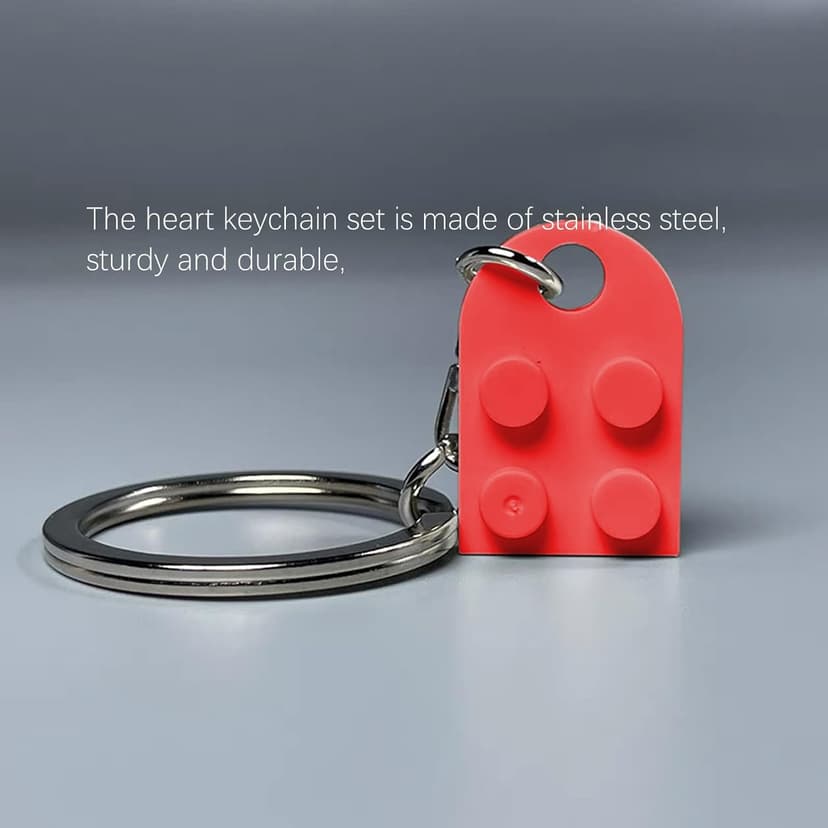 Comes in Gift Box - Heart Brick Couple Matching Keychain for Boyfriend and Girlfriend Valentine Day bf and gf Matching Stuff