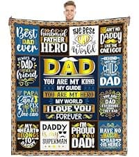 Throw Blanket, Funny Blanket for Dad from Daughter Son, Best Dad Ever Gifts for Papa Birthday Gifts Thanksgiving 50"X60"