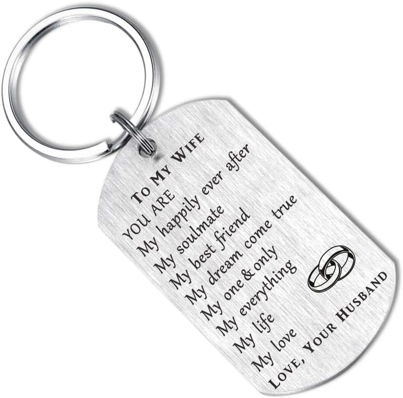 CPLJW Wife Birthday Gifts from Husband, Romantic Gift for Her Women, Best Anniversary for Wife Gifts, Mothers Day Meaningful Keychain Gift for Wifey