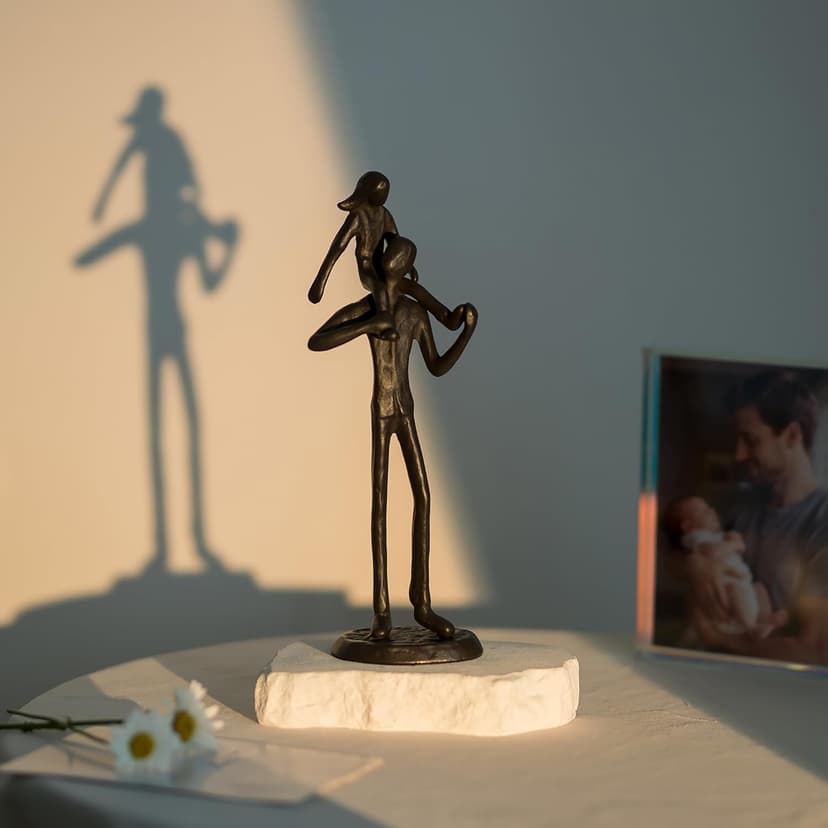 Sziqiqi Dad Gifts from Daughter: Dad Daughter Iron Figurine Father Daughter Decoration for Fathers Day Wedding Christmas Birthday Gifts Statue for Son Husband