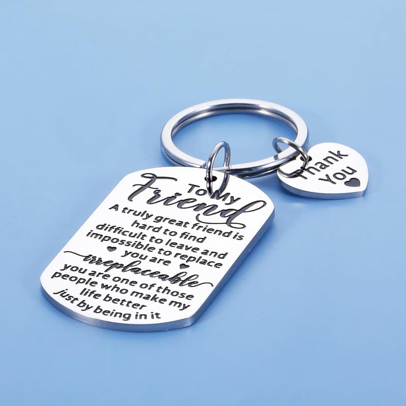 Gift for Best Friend Women Men Friendship Gift for Him Her Christmas Birthday Graduation Gifts for Friends Sentimental To My Friend Keychain Thank You Gifts Bestie