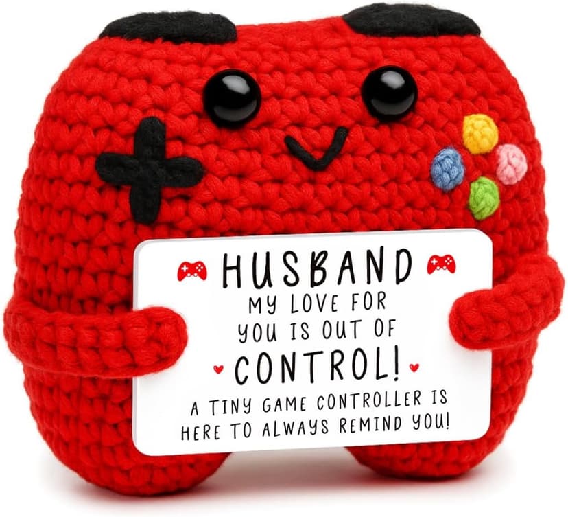 Busy Gaming Life Crochet Game Controller Husband Gift for Christmas Fathers Day Birthday, Best Husband Ever Gifts for Wedding Anniversary from Wife, Christmas Stocking Stuffers