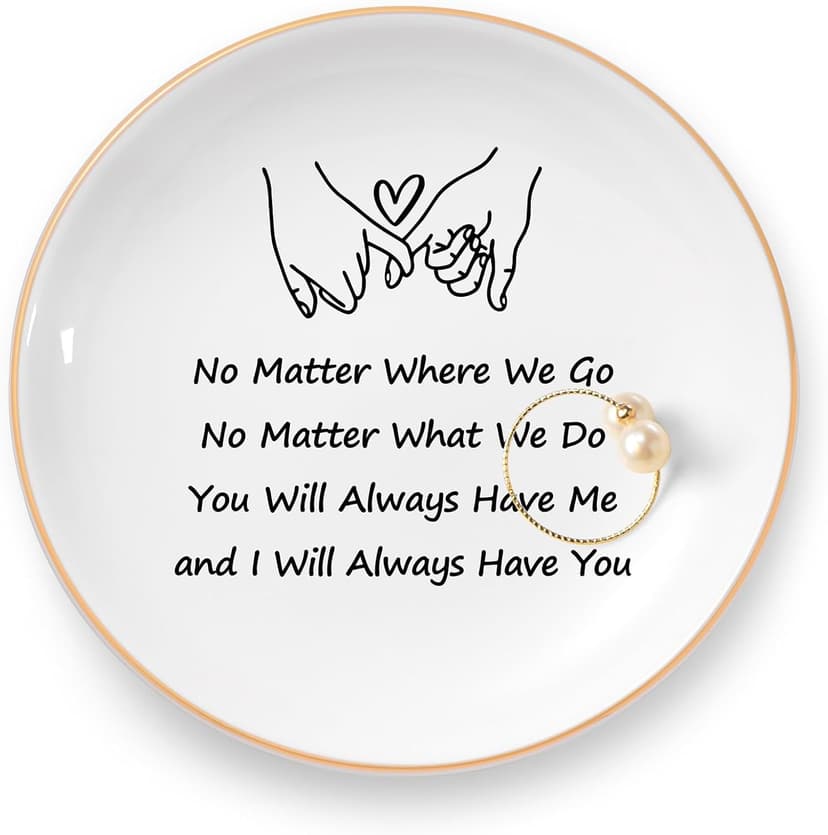 Best Friend Birthday Gifts for Women Ceramic Jewelry Dish, Long Distance Friendship Gifts for Women, Galentines Day Gifts for Friends Bestie Coworkers Classmates