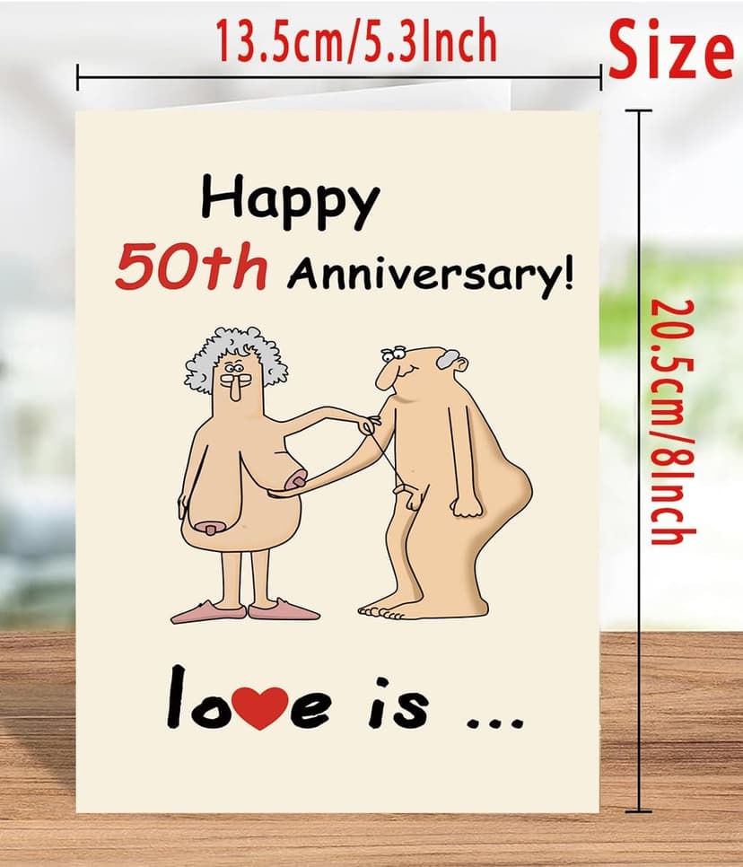 Funny 50th Wedding Anniversary Card for Men Women, Funny 50 Years Anniversary Decorations Gifts for Couple Husband Wife