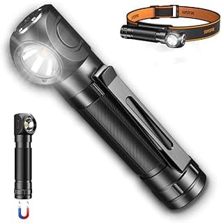 SuperFire SuperFire Rechargeable Headlamp 1000 Lumens - Waterproof Hands-Free Light with 5 Modes & Magnetic Base | Gift for Men, Dads, Outdoorsmen | Camping, Hunting, Work, Emergency (TH04-S)