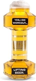 BigMouth Inc. The Dumbbell Beer Glass, Novelty Beer Drinking Glass, 24 Oz