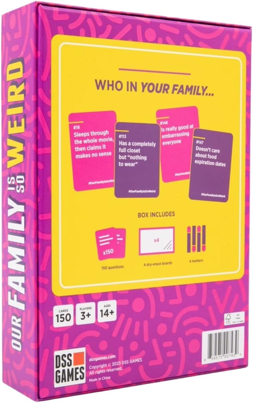 DSS Games Our Family is So Weird [A Family Card Game to Decide Who’s Most Likely to | Game Night Idea for Teens, Adults & Groups | Great for Stocking Stuffers, Christmas, Holiday Party]