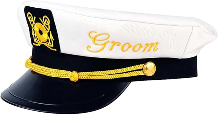 Bachelor Party Captain's Hat - Groom to Be Nautical Bachelor Hat | Funny Accessory Boats n' Hoes Bridal Shower