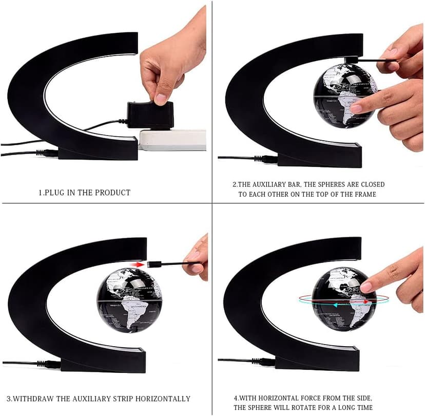 Magnetic Levitation Floating Rotating World globe for children With Colored Lamp And Touch Switch For Men Boss Cool home/Office Decor unique Gifts Or Kids Desk Tech accessories Gadget teenage Toys