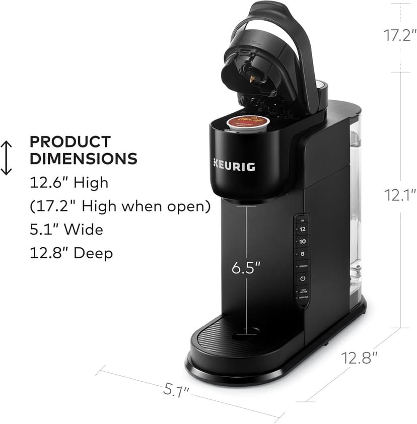 Keurig K-Express Single Serve K-Cup Pod Coffee Maker, 3 Brew Sizes, Strong Button Feature, 42oz Removable Reservoir, Black