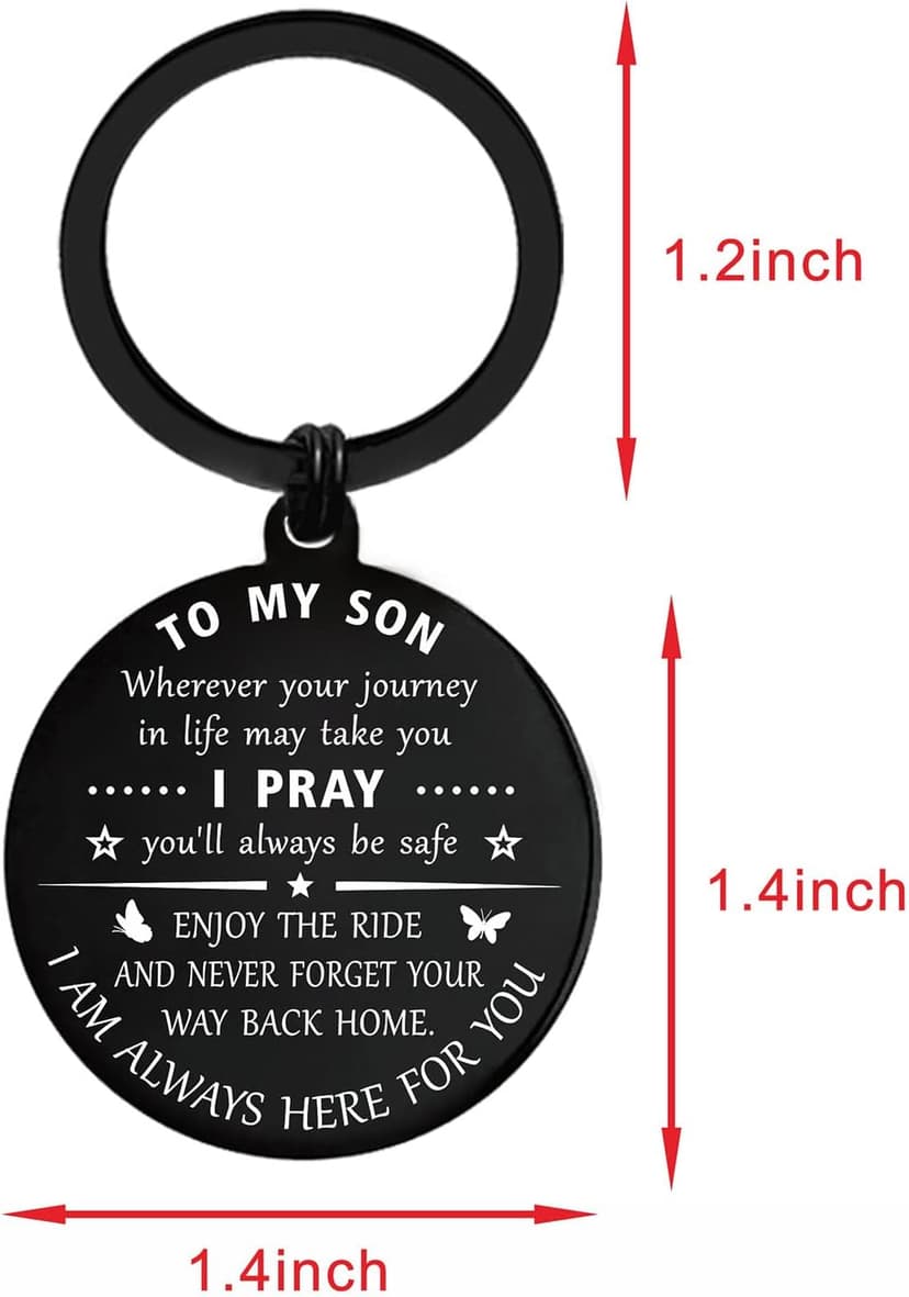 ENGZHI Son Keychain, Son Gifts for Teen Boys, Adult Son Gradution 2025 Present for Birthday Fathers Day Valentines