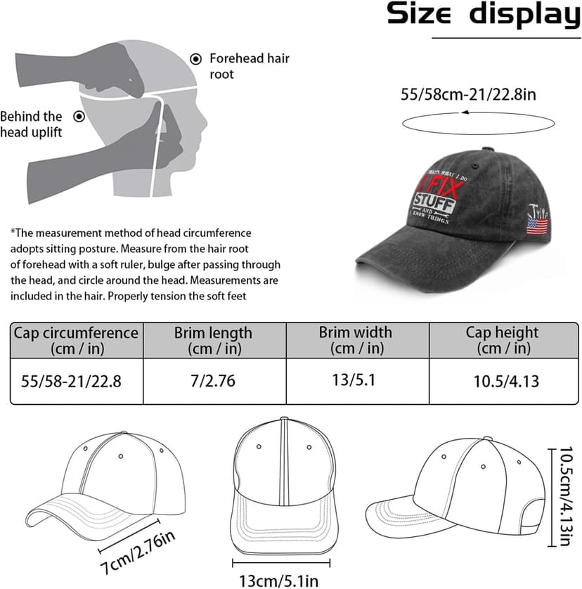 Embroidered That's What I Do I Fix Stuff & I Know Things Vintage Cotton Washed Hat Ideas Birthday