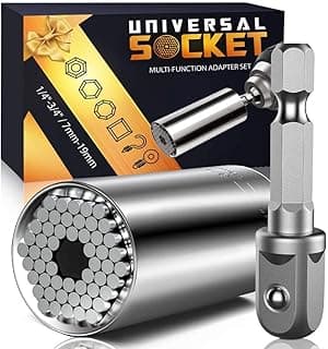 Super Universal Socket Tools Gifts for Men - Christmas Stocking Stuffers for Men Grip Socket Set with Power Drill Adapter Cool Stuff Ideas Gadgets for Him Birthday Gifts for Dad Women Husband (7-19mm)