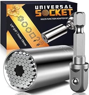 Super Universal Socket Tools Gifts for Men - Christmas Stocking Stuffers for Men Grip Socket Set with Power Drill Adapter Cool Stuff Ideas Gadgets for Him Birthday Gifts for Dad Women Husband (7-19mm)