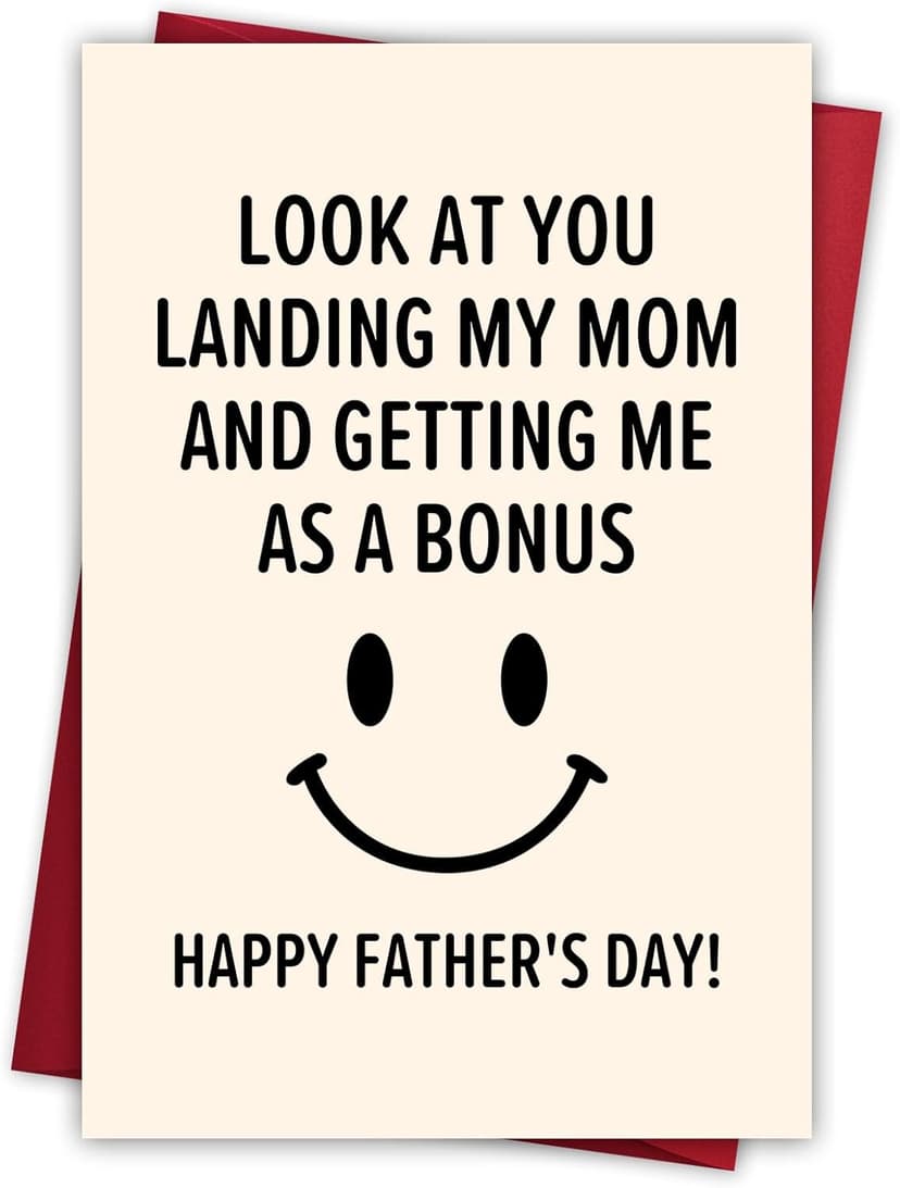 Step Dad Father's Day Gifts, Funny Fathers Day Card from Step Daughter Son Kids, Best Gag Gifts for Stepdad Bonus Dad Who Wants Nothing, Personalized Presents for Dads Father In Law Daddy Gift Ideas