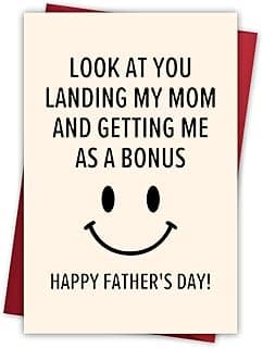 Step Dad Father's Day Gifts, Funny Fathers Day Card from Step Daughter Son Kids, Best Gag Gifts for Stepdad Bonus Dad Who Wants Nothing, Personalized Presents for Dads Father In Law Daddy Gift Ideas