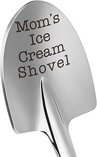 Funny Mother Birthday Gifts for Mom Christmas, from Daughter Son, Christmas Gift for Mom Mama Mommy Mother In Law Birthday Retirement Presents, Small Cute Engraved Mom's Ice Cream Shovel Spoon