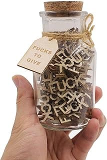 fuc k jar（5oz）Gift Jar,Fuc ks to Give,Fuc k Wooden Cutout Letter Piece Bad Mood Vent Spoof Birthday Day,Holiday, Thanksgiving Christmas Gifts to Friend,gag Funny Gift