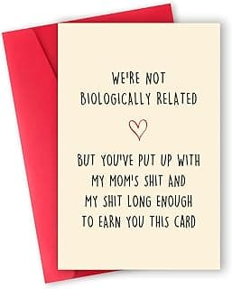 Funny Fathers Day Card for Step Dad,Happy Father's Day Gifts from Step Daughter Son,Bonus Dad Fathers Day Card Gift