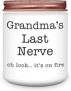 Homsolver Gifts for Grandma from Granddaughter Grandson, Christmas, Birthday, Mother and Grandparents Day, Lavender Scented Candles, Grandma’s Last Nerve