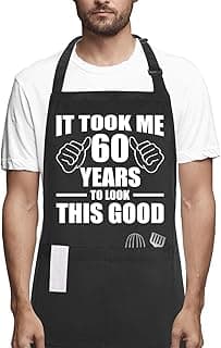 60th birthday gifts for women Men, Funny Chef Aprons with Pockets for 60 year old birthday gift