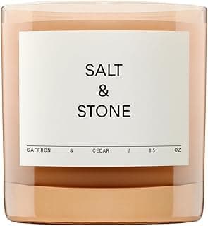 SALT & STONE Scented Candle for Women & Men | Hand-Poured, Aromatic & Fragrant | Coconut & Soy Blend Wax | 100% Cotton Wick | Long-Lasting 50 Hour Burn Time (8.5 oz) (Saffron & Cedar)
