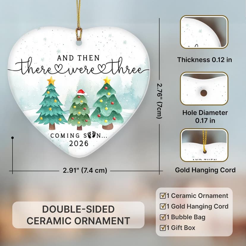 Pregnancy Ornament, Unique Pregnancy Gifts for Expecting 2026, Thoughtful Pregnant Ornaments for Mom Dad Wife Husband, Adorable Christmas Ornaments for Tree Decorations