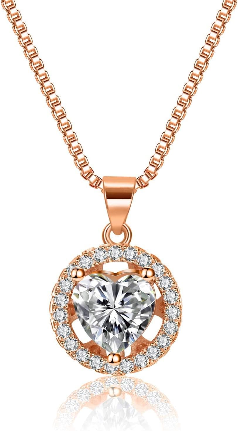 Watches Sets for Women, Rose Gold Watch Set Necklace Earring Bracelet 4 Pieces Jewelry Set for Mom Wife Girlfriend