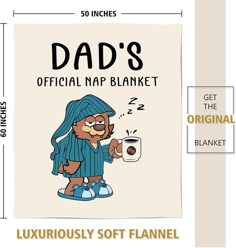 SteadStyle Dad Gifts from Daughter or Son, Dad Birthday Gifts Blanket, Father Gift for Father's Day, Christmas, Thanksgiving, Fluffy Blanket for Daddy, 60'' x 50'' (Beige)