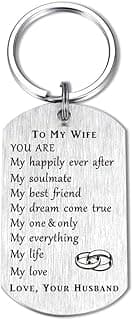 CPLJW Wife Birthday Gifts from Husband, Romantic Gift for Her Women, Best Anniversary for Wife Gifts, Mothers Day Meaningful Keychain Gift for Wifey