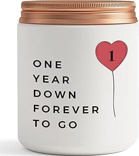 One Year, 1st, 1 Year, First Anniversary Candle Gifts for Him Her Couple- Best Happy Paper Anniversary Girlfriend Boyfriend Wife Husband Romantic Gift