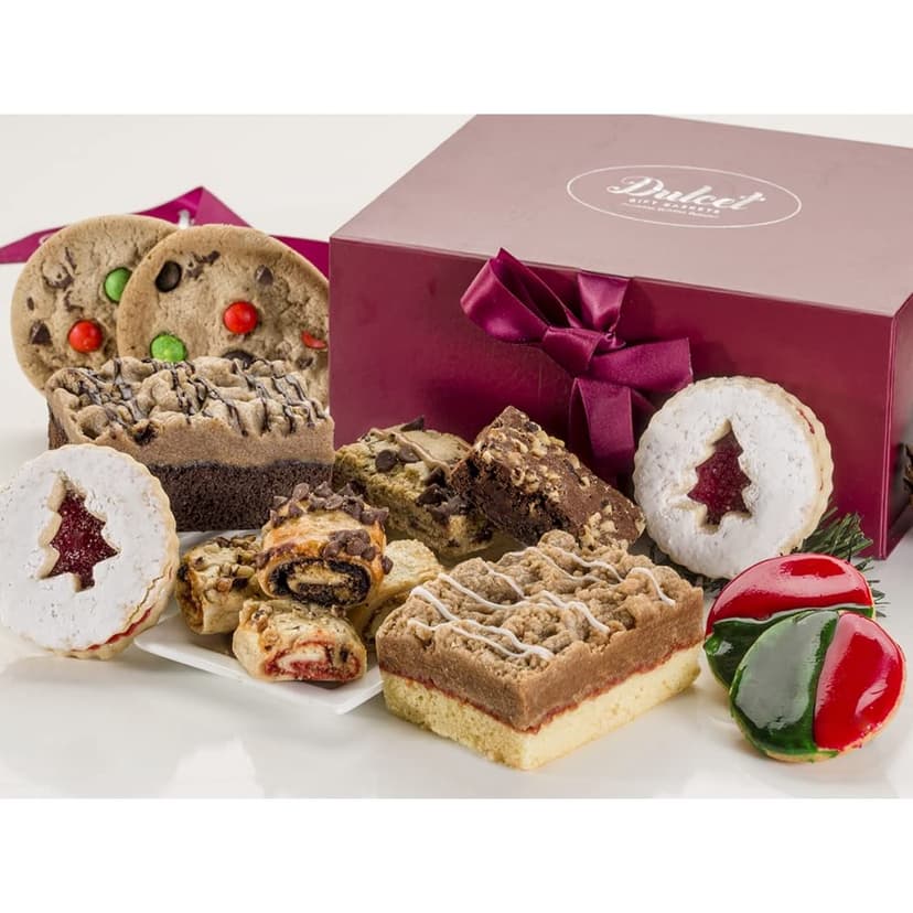 Dulcet Gift Baskets Merry Christmas Gift Baskets for Families Fresh Bakery Sampler Gift Basket Ideal Gift for Holiday Gifting to Women, Business Clients, Neighbors.