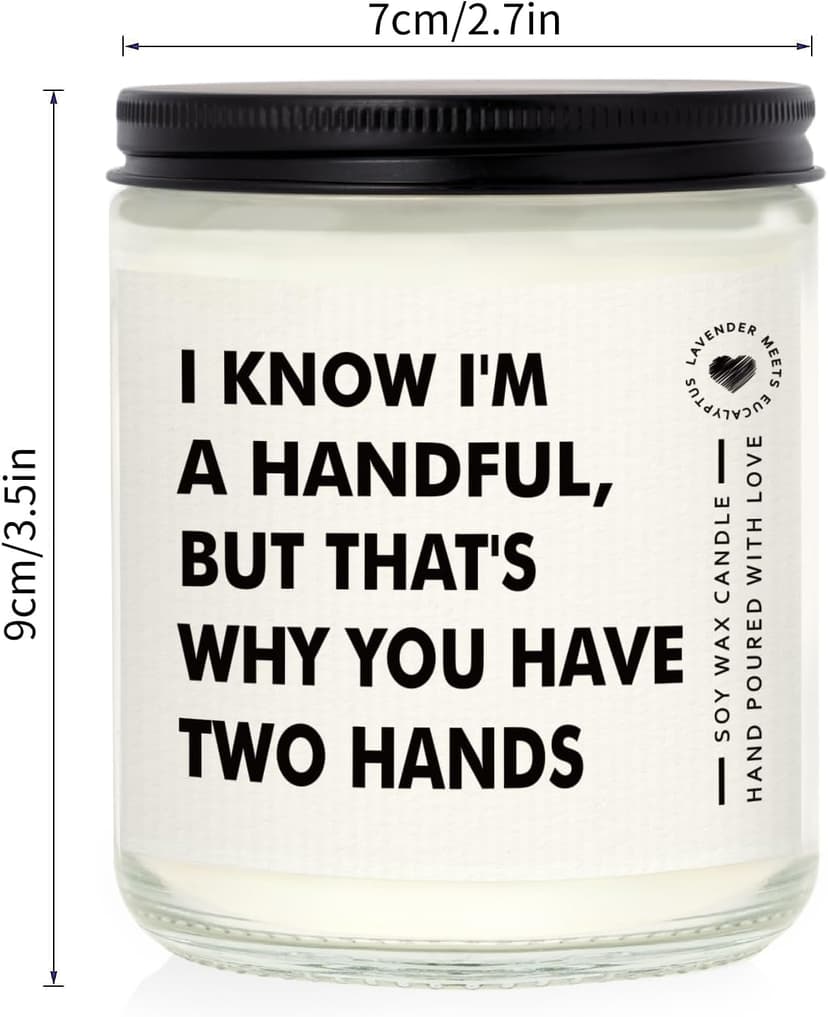 Anniversary Candle Gifts for Boyfriend, Husband, Him - Handmade Lavender Scented (7oz), Funny Birthday Valentines Day Christmas I Love You Gift for Him Boyfriend