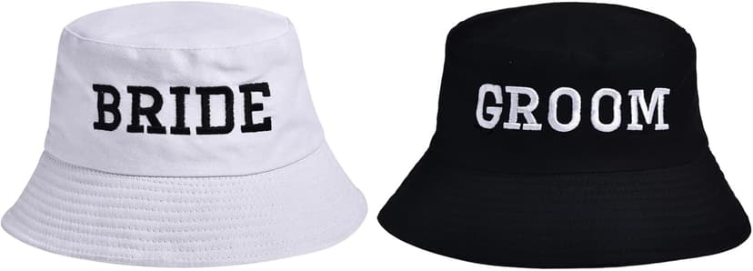 Bride Bucket Hat for Bachelorette Party Embroidered Sun Hat Bridal Shower Bride to be Gift White