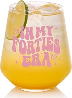 40th Birthday Gifts For Her - In My 40s Era Wine Glass, Best 40th Birthday Gifts For Women, 40 Years Old Gifts For Sister, Son, Daughter, Mom, Best Friend, Birthday Glass For Decorations, 18oz